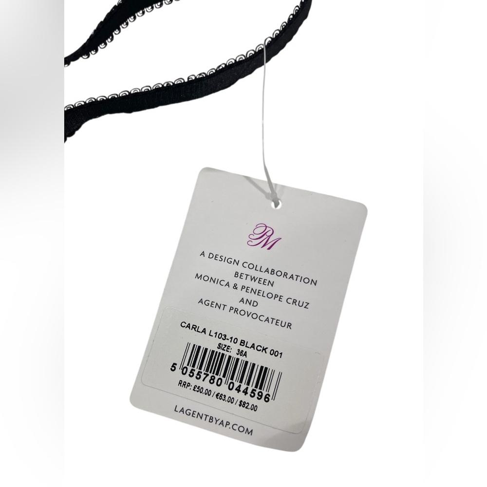 Agent Provocateur L’Agent Carla Non Padded Sheer Lace Balconette Bra Black 36A - Picture 8 of 9